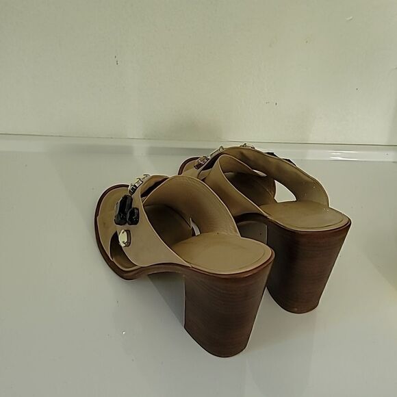 Loeffler Randall Women's Tan Etta Jeweled Block Heel Sandals - Picture 2 of 8